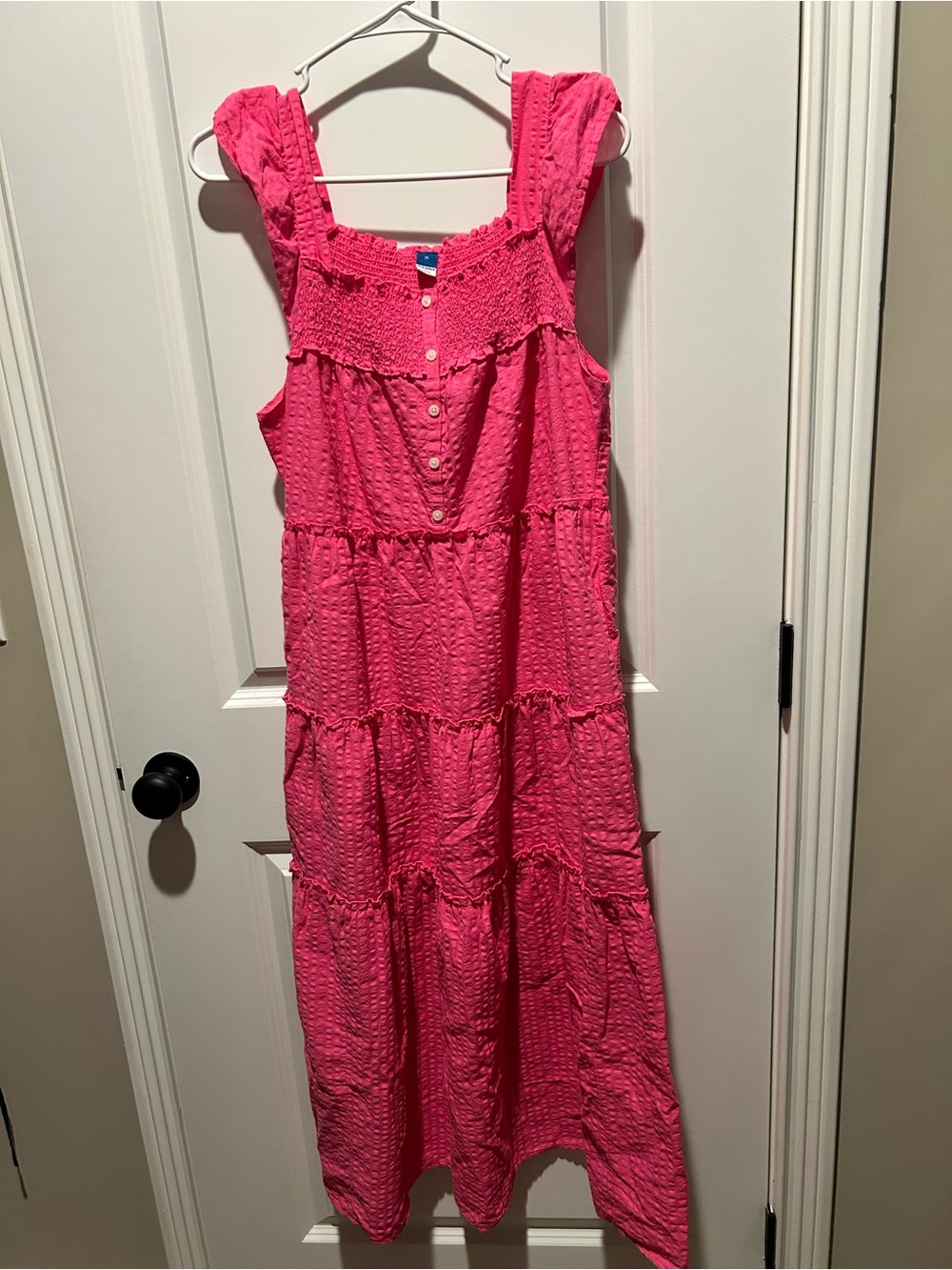 Old Navy Bright Pink Tiered Maxi Dress